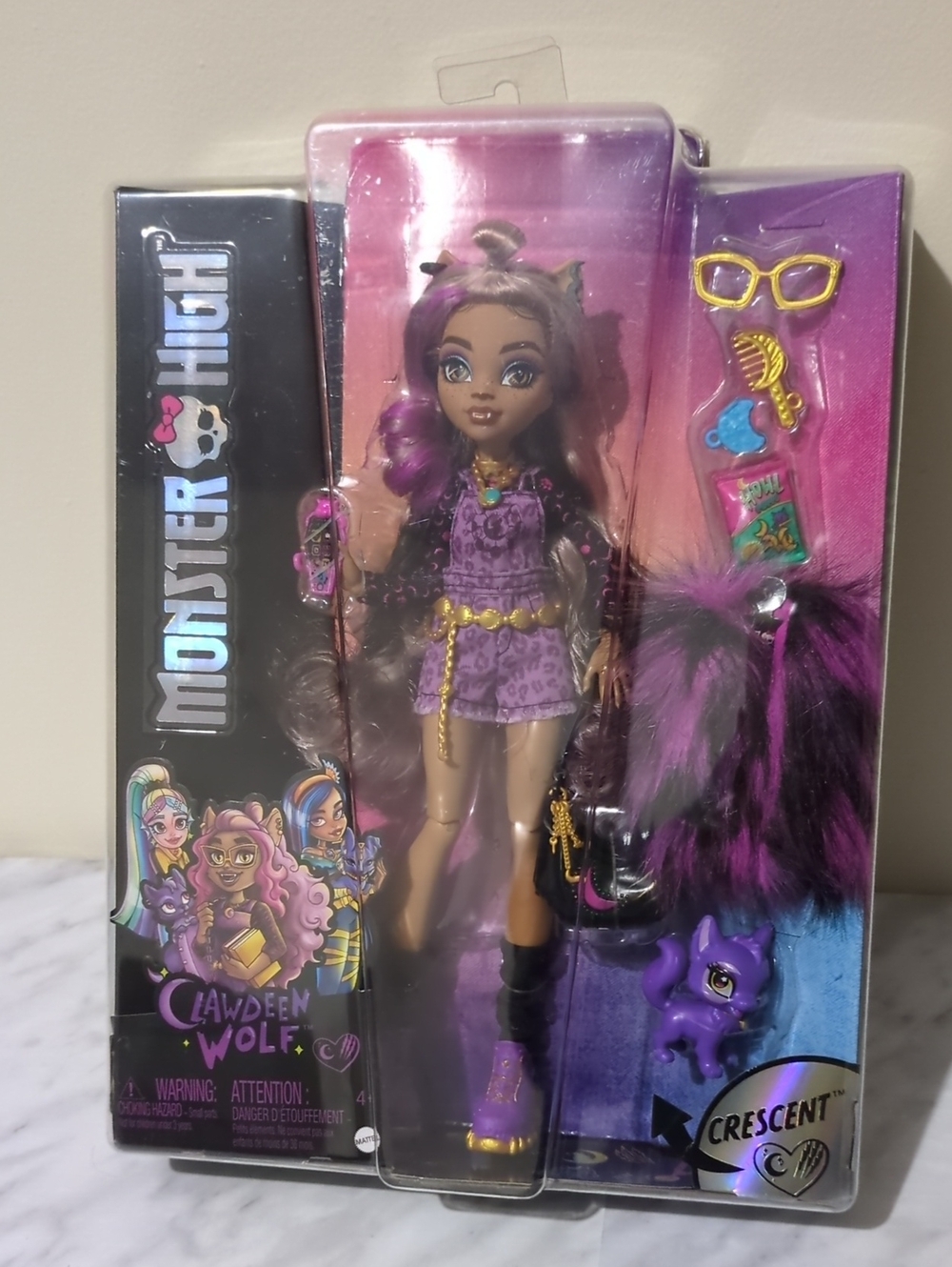 Monster High Clawdeen Wolf Doll - Purple Outfit with Gold Accents